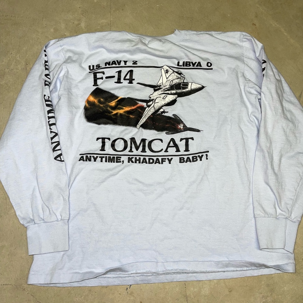 Vintage 80s U.S. Navy F-14 Tomcat U.S. vs Libya Longsleeve